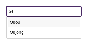 highlightMatches · caseSensitive · Suggestions