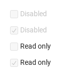 disabled · readonly · Default
