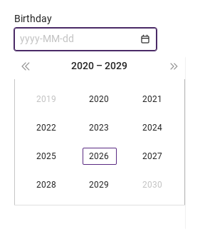 Choose a year · Opened