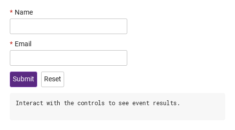 submitted · invalid · didReset · Default