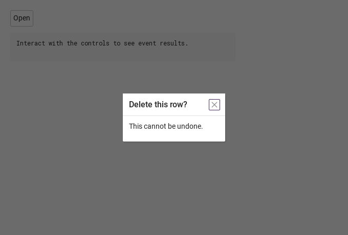 Content-only dialog · Opened