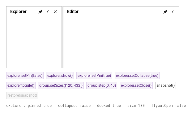 setPin · setCollapse · setSizes · Default