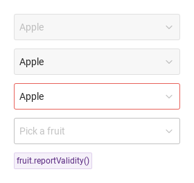 disabled · readonly · status · required · Default