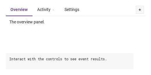 selected · tabSelected · closed · tabClosed · tabAdded · Default