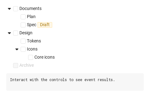 Hierarchical checkboxes · Result