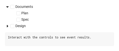 itemSelected · itemChecked · expandChanged · itemAdded · itemEdited · itemRemoved · Default